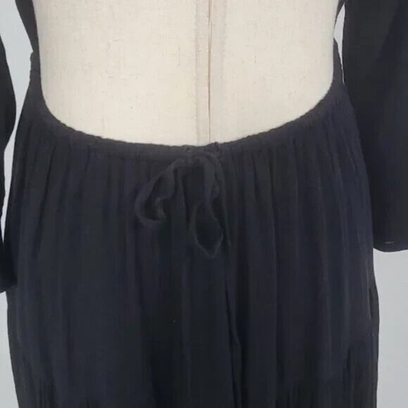 FREE PEOPLE Sea Me Maxi Dress Black Scoop Neck Open Back Sz XS  NEW - Picture 8 of 11